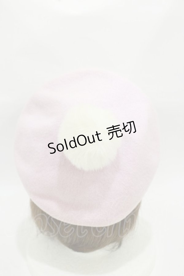 画像2: Angelic Pretty / ロゴ刺繍ポンポンベレー  ピンク H-26-01-03-011-AP-AC-NS-ZH (2)