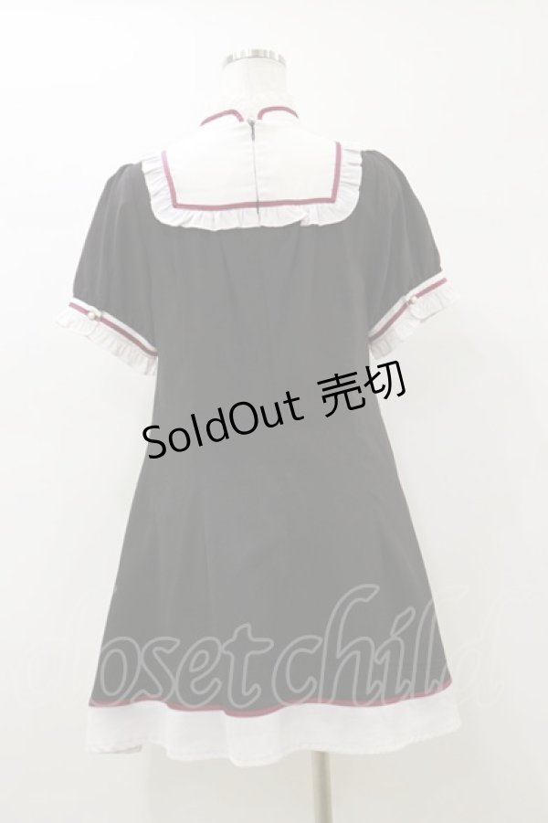 画像2: Amavel / チャイナモチーフ 半袖ワンピース Free ブラック H-26-01-03-077-CA-OP-NS-ZH (2)