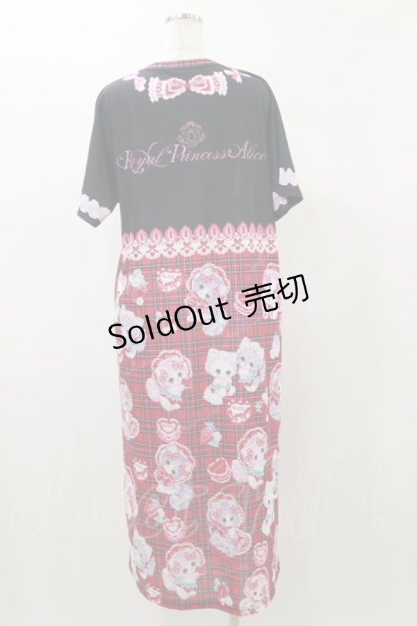 画像2: Royal Princess Alice / Cute Strawberry Cat 飴ノ森ふみかコラボ カットソーワンピース Free ブラック H-26-01-03-079-LO-OP-NS-ZH (2)