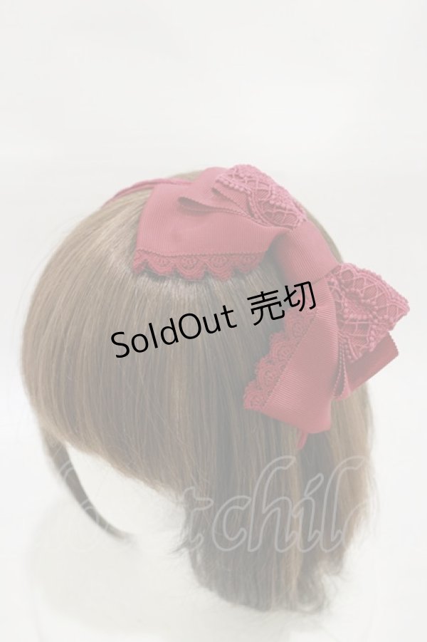 画像1: BABY,THE STARS SHINE BRIGHT / ハートグログランリボンカチューシャ  エンジ H-26-01-03-014-BA-AC-NS-ZH (1)