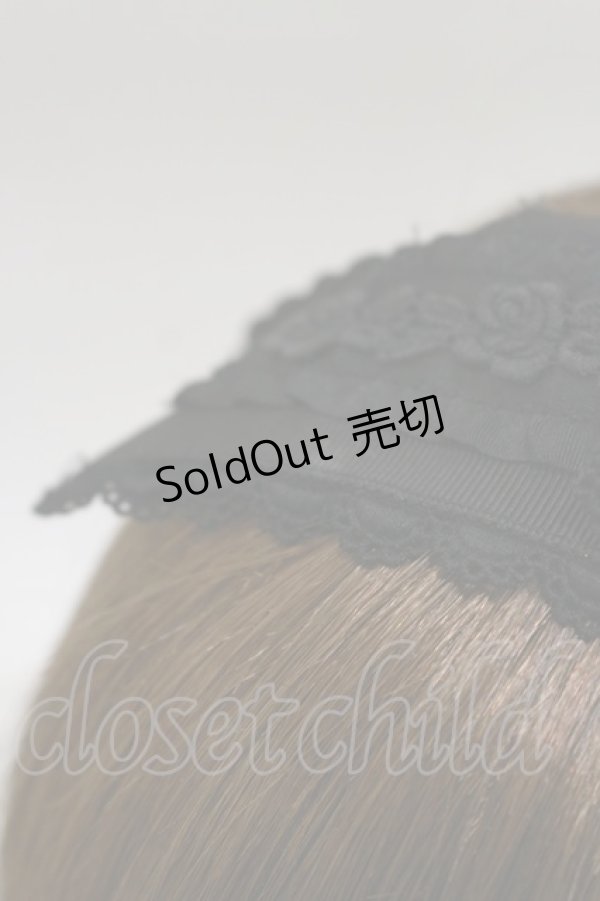 画像2: ALICE and the PIRATES /  ローズフリルグログランカチューシャ  ブラック H-26-01-03-015-PA-AC-NS-ZH (2)