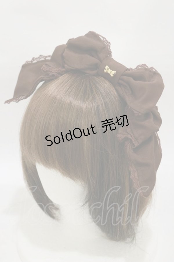 画像1: Angelic Pretty / ロゴリボンチャームカチューシャ  ブラウン H-26-01-03-016-AP-AC-NS-ZH (1)