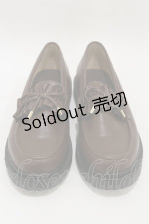 画像: m petit by misako / AMリボンフリルローファー LL ブラウン H-26-01-03-019-LO-SH-NS-ZH