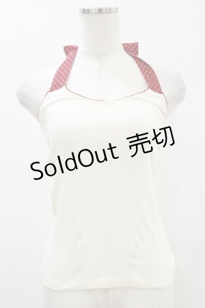 画像: Fi.n.t / ホルターリボンキャミソール Free Ivory/Red H-26-01-03-021-CA-TO-NS-ZH