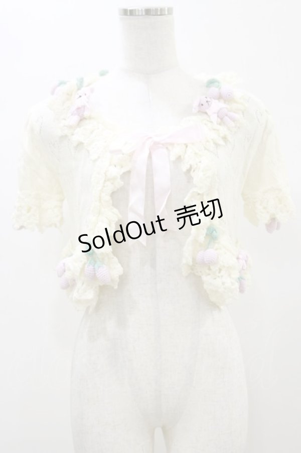 画像1: Angelic Pretty / Cherry Berry Bunnyニットボレロ Free オフ H-26-01-03-026-AP-TO-NS-ZH (1)