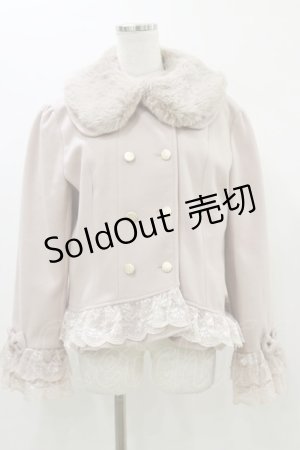 画像: axes femme / 裾レースショートコート L ピンク H-26-01-03-031-AX-CO-NS-ZH