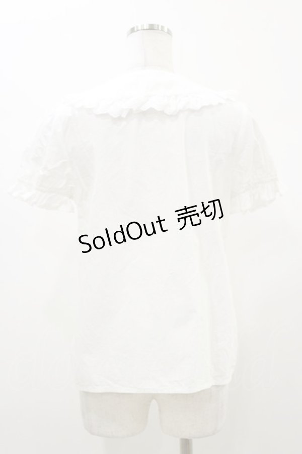 画像2: Ank Rouge / ヨーク切替ブラウス M ホワイト H-26-01-03-033-CA-BL-NS-ZH (2)