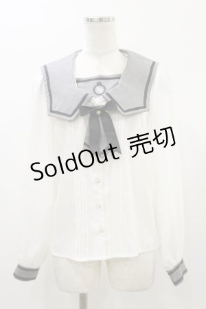 画像: Amavel / プチネクタイセーラーブラウス Free グレー H-26-01-03-038-CA-BL-NS-ZH