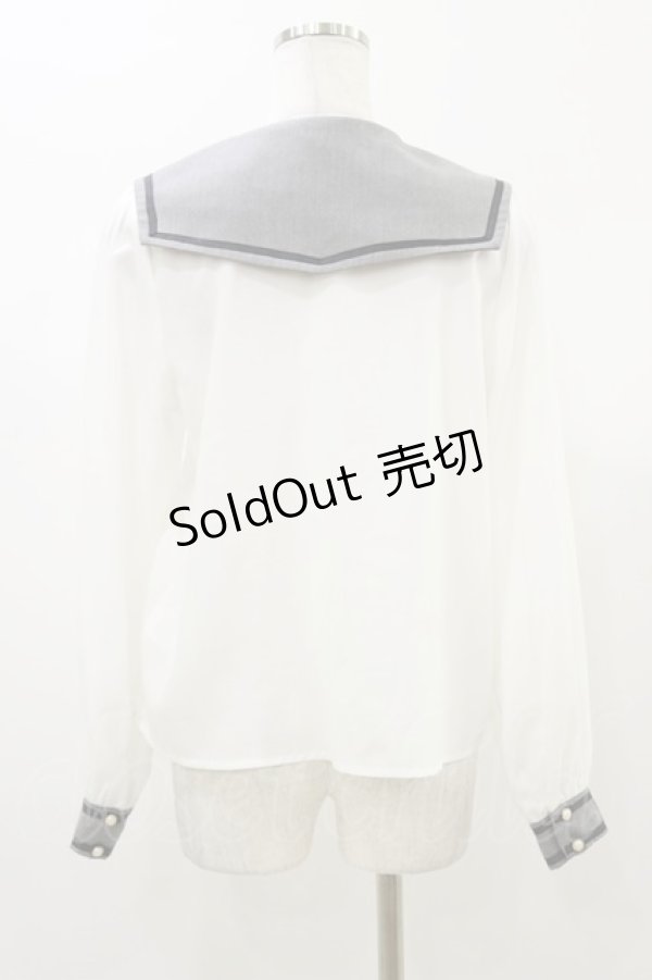 画像2: Amavel / プチネクタイセーラーブラウス Free グレー H-26-01-03-038-CA-BL-NS-ZH (2)