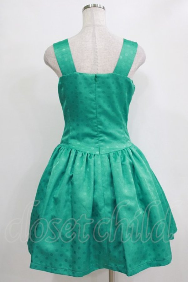 画像3: pays des fees  / ドットジャガードリボンワンピース 9号 ターコイズ H-26-01-04-023-PU-OP-KB-ZH (3)