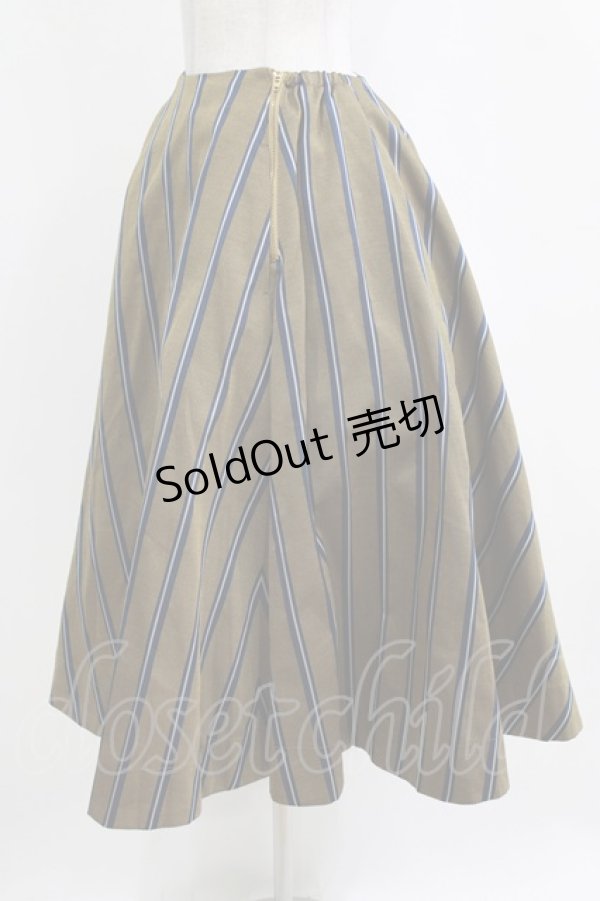画像2: Jane Marple / Regimental stripe circular skirt  ocher H-26-01-04-027-JM-SK-KB-ZH (2)