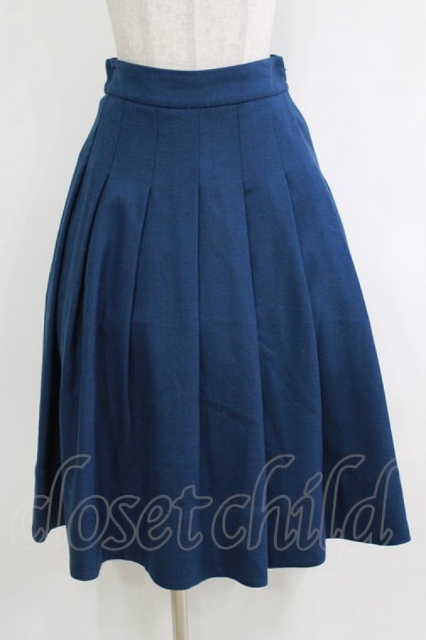 画像1: Jane Marple Dans Le Salon / ウールタックスカート M ブルー H-26-01-04-030-JM-SK-KB-ZH (1)