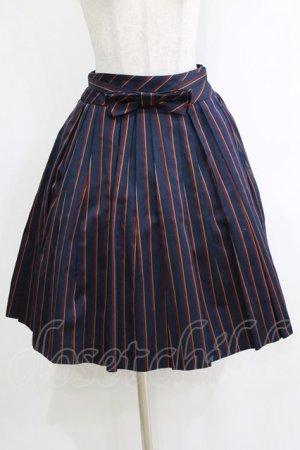 画像: Jane Marple / レジメンタルストライプのトリプルタックスカート M ネイビー H-26-01-04-031-JM-SK-KB-ZH