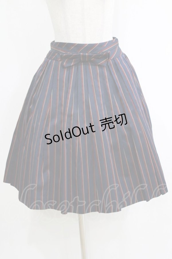 画像1: Jane Marple / レジメンタルストライプのトリプルタックスカート M ネイビー H-26-01-04-031-JM-SK-KB-ZH (1)