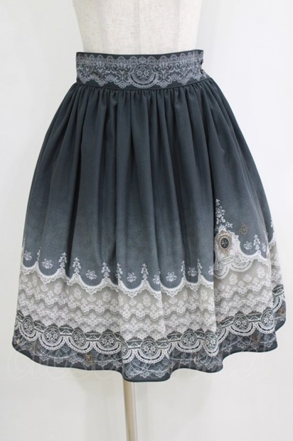 画像1: abilletage / グラデーションレーススカート  ミディアム丈ブラック H-26-01-04-033-GO-SK-KB-ZH (1)