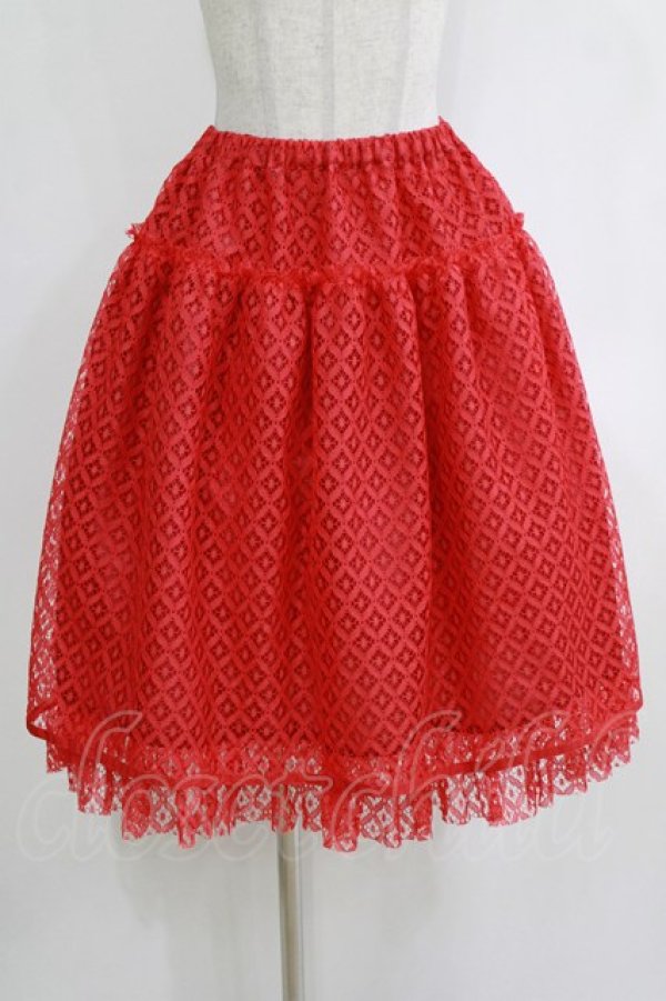 画像1: Emily Temple cute / Sleepレースペチコート  レッド H-26-01-04-037-ET-SK-KB-ZH (1)
