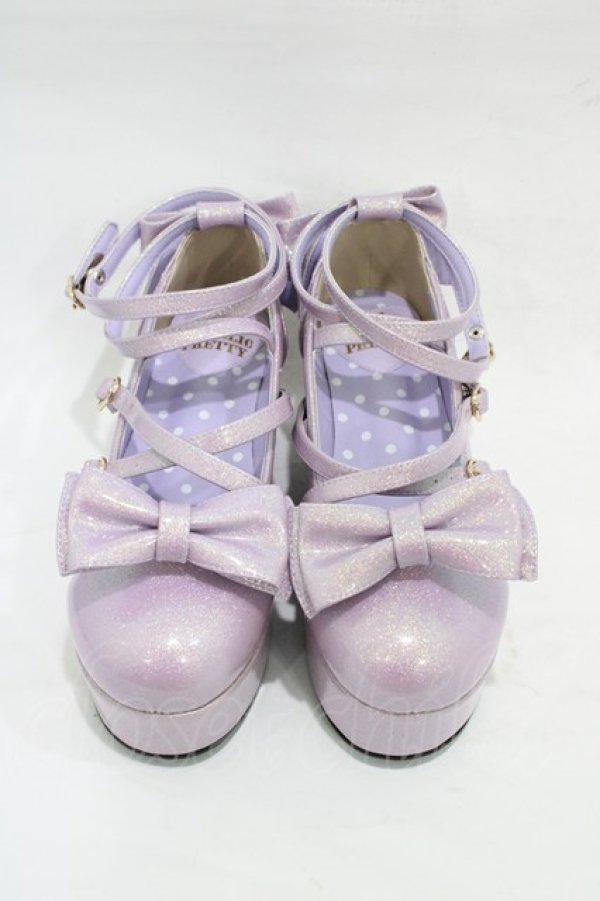 画像1: Angelic Pretty / Dreamy Twinkleシューズ L/約25cm ラベンダー H-26-01-04-1004-AP-SH-NS-ZH (1)