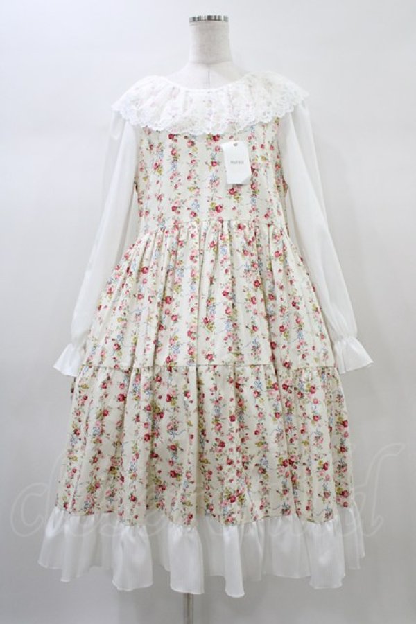 画像1: marcHenTica / フレアローズワンピース Free 生成り H-26-01-04-1035-LO-OP-NS-ZH (1)