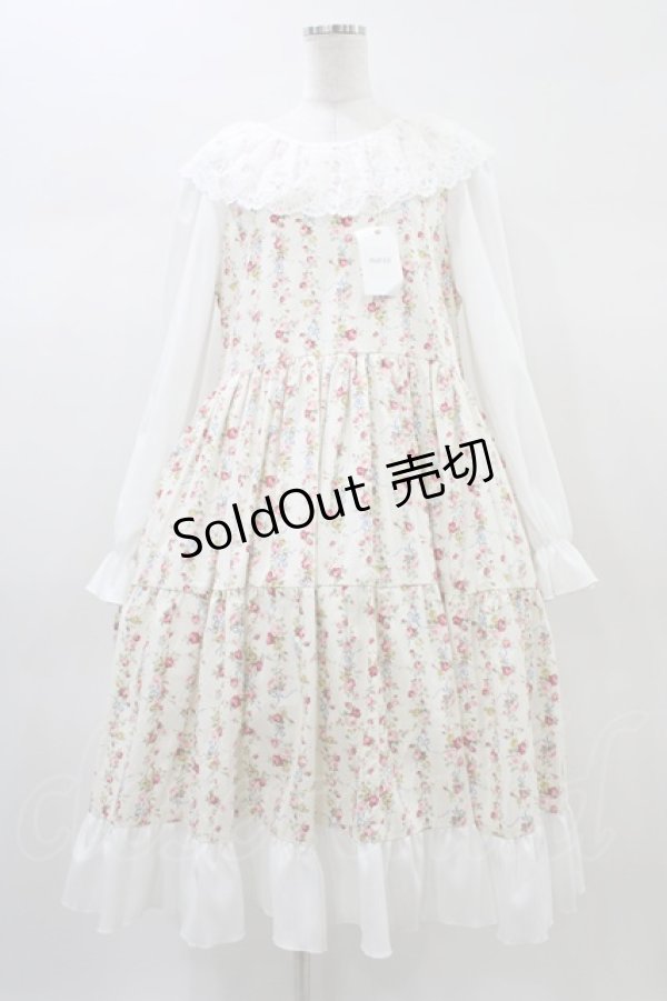 画像1: marcHenTica / フレアローズワンピース Free 生成り H-26-01-04-1035-LO-OP-NS-ZH (1)