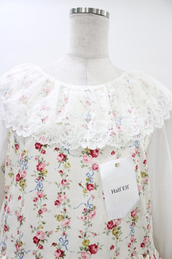 画像4: marcHenTica / フレアローズワンピース Free 生成り H-26-01-04-1035-LO-OP-NS-ZH (4)