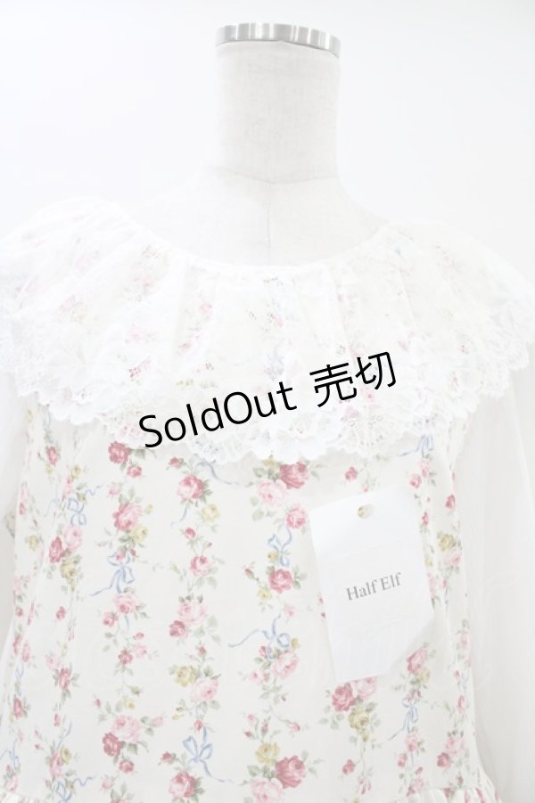 画像4: marcHenTica / フレアローズワンピース Free 生成り H-26-01-04-1035-LO-OP-NS-ZH (4)