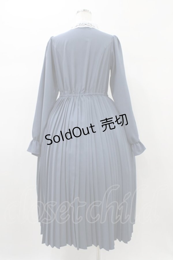 画像2: m petit by misako / AM*レースエリプリーツワンピース M ブルー H-26-01-04-1040-LO-OP-NS-ZH (2)