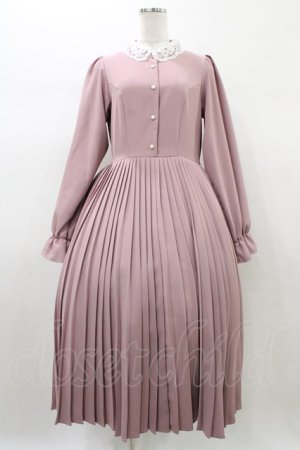 画像: m petit by misako / AM*レースエリプリーツワンピース L ピンク H-26-01-04-1041-LO-OP-NS-ZH