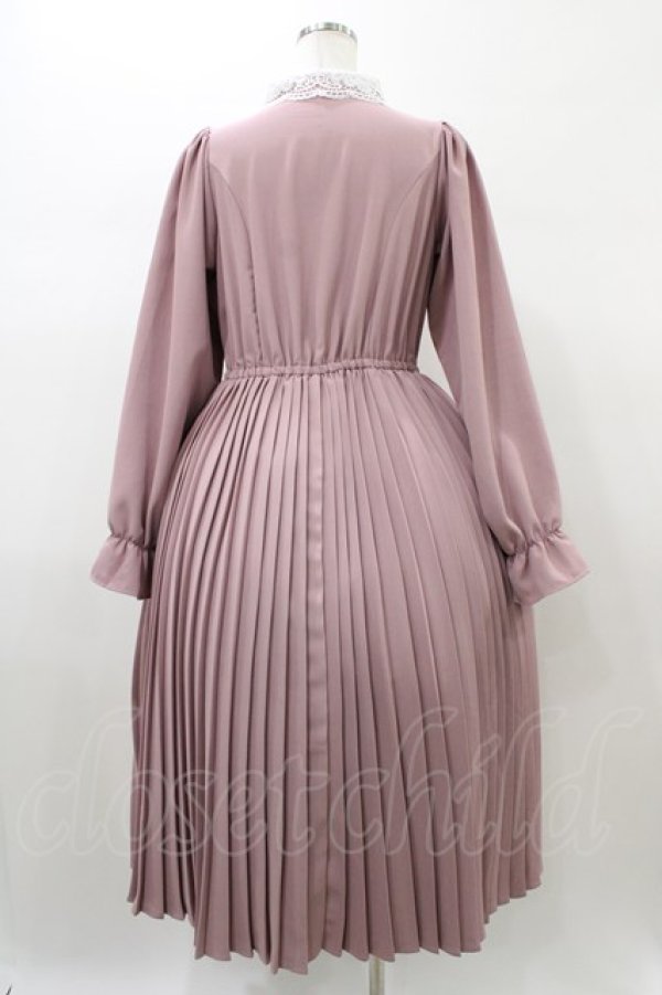 画像2: m petit by misako / AM*レースエリプリーツワンピース L ピンク H-26-01-04-1041-LO-OP-NS-ZH (2)