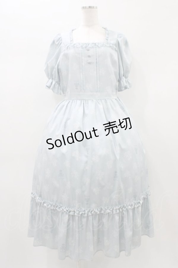 画像1: m petit by misako / AOKハナガラスクエアワンピース L サックス H-26-01-04-1042-LO-OP-NS-ZH (1)