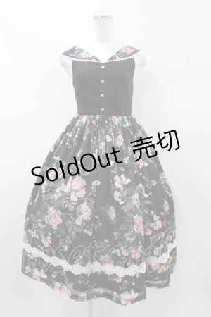 画像: Miss Point（海外ロリータブランド） / Rose Garden 2WAYデザインネックジャンパースカート XS ブラック H-26-01-04-1044-EL-OP-NS-ZH