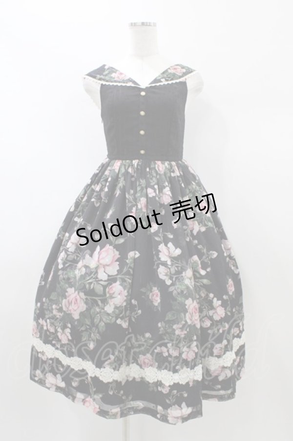 画像1: Miss Point（海外ロリータブランド） / Rose Garden 2WAYデザインネックジャンパースカート XS ブラック H-26-01-04-1044-EL-OP-NS-ZH (1)