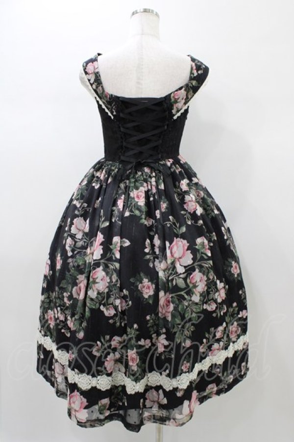 画像2: Miss Point（海外ロリータブランド） / Rose Garden 2WAYデザインネックジャンパースカート XS ブラック H-26-01-04-1044-EL-OP-NS-ZH (2)