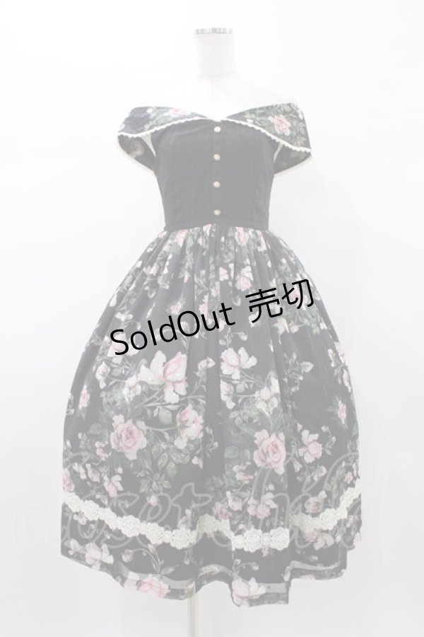 画像3: Miss Point（海外ロリータブランド） / Rose Garden 2WAYデザインネックジャンパースカート XS ブラック H-26-01-04-1044-EL-OP-NS-ZH (3)