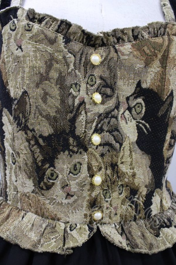 画像3: Amavel / ゴブラン切替ジャンパースカート Free ブラック H-26-01-04-1045-CA-OP-NS-ZH (3)