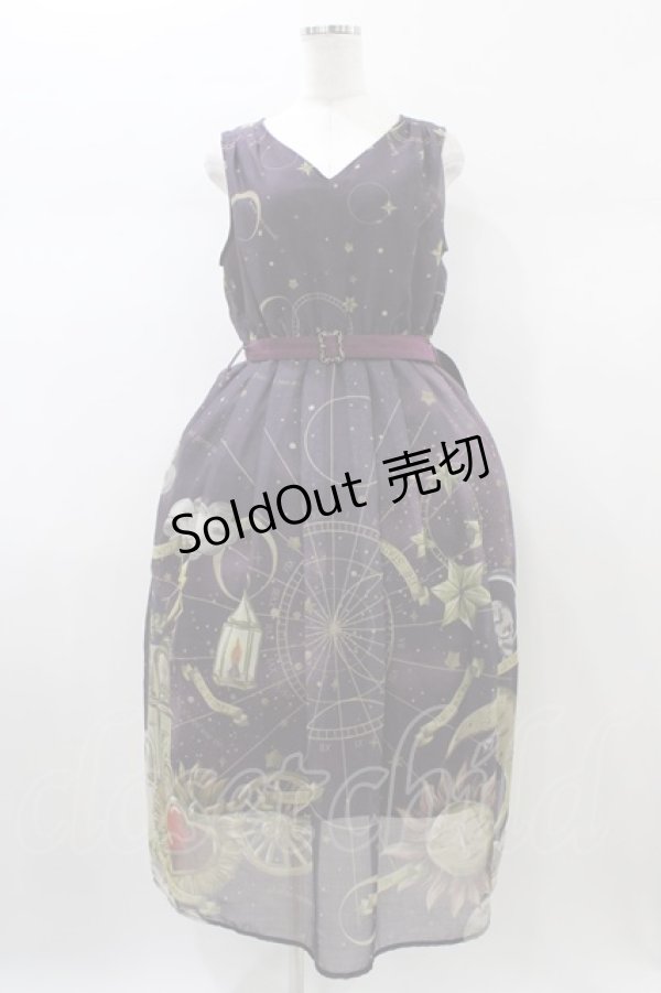 画像1: axes femme / タロットカードモチーフワンピース M パープル H-26-01-04-1046-AX-OP-NS-ZH (1)