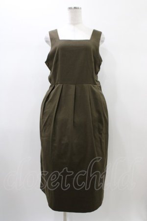 画像: Fi.n.t / ダブル釦ディープネックジャンパースカート Free KHAKI H-26-01-04-1048-CA-OP-NS-ZH