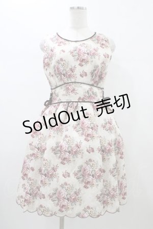 画像: axes femme POETIQUE / ローズブーケ柄ワンピース M 生成り H-26-01-04-1050-AX-OP-NS-ZH