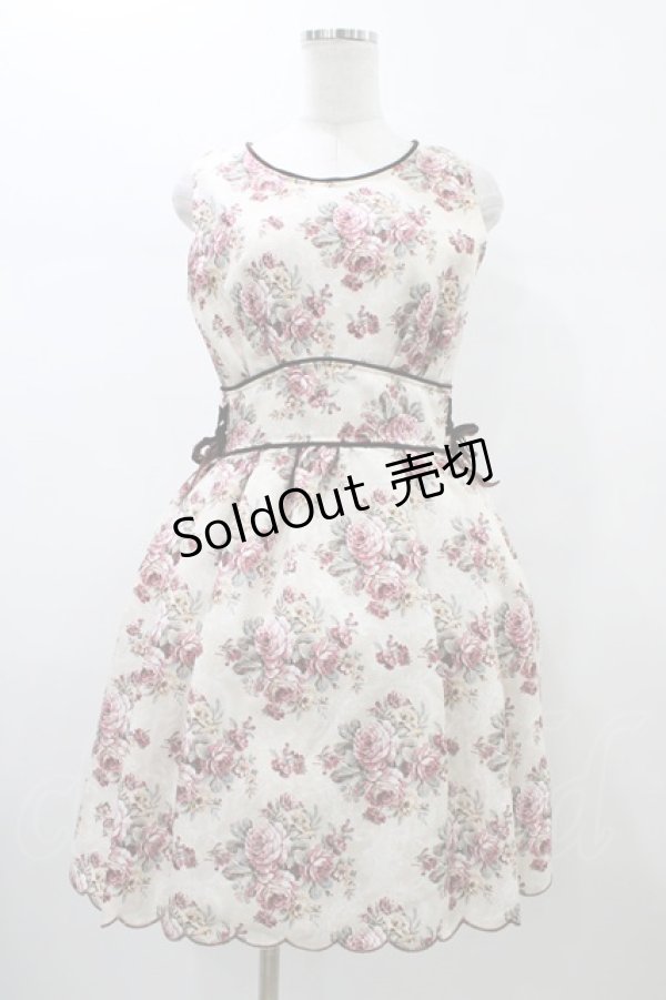 画像1: axes femme POETIQUE / ローズブーケ柄ワンピース M 生成り H-26-01-04-1050-AX-OP-NS-ZH (1)