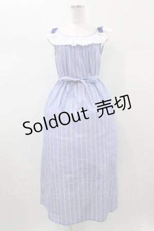 画像: Franche Lippee / 肩リボンフリルマキシワンピース M ブルー H-26-01-04-1052-LO-OP-NS-ZH