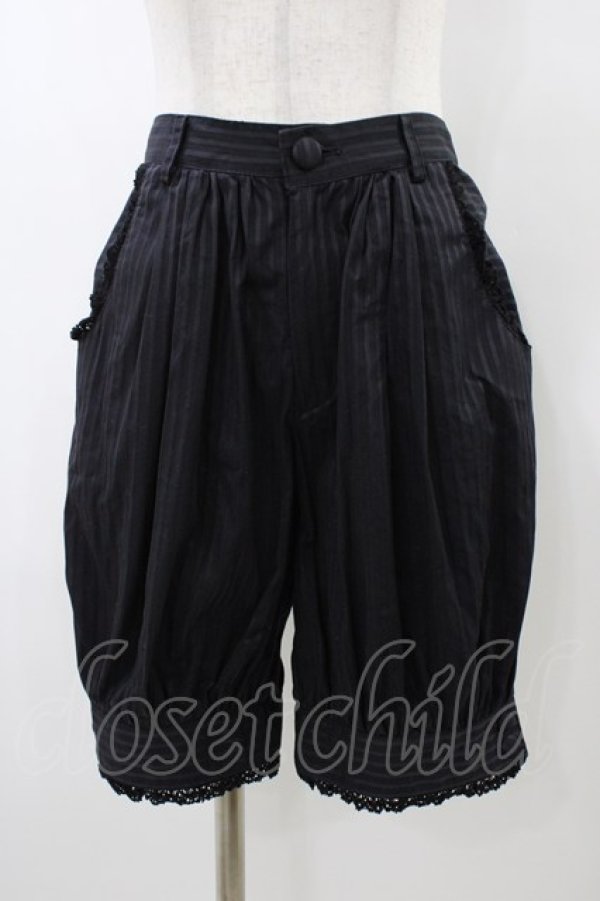 画像1: ALICE and the PIRATES / ストライプクランリボンパンツ Free ブラック H-26-01-04-1054-PA-PA-NS-ZH (1)