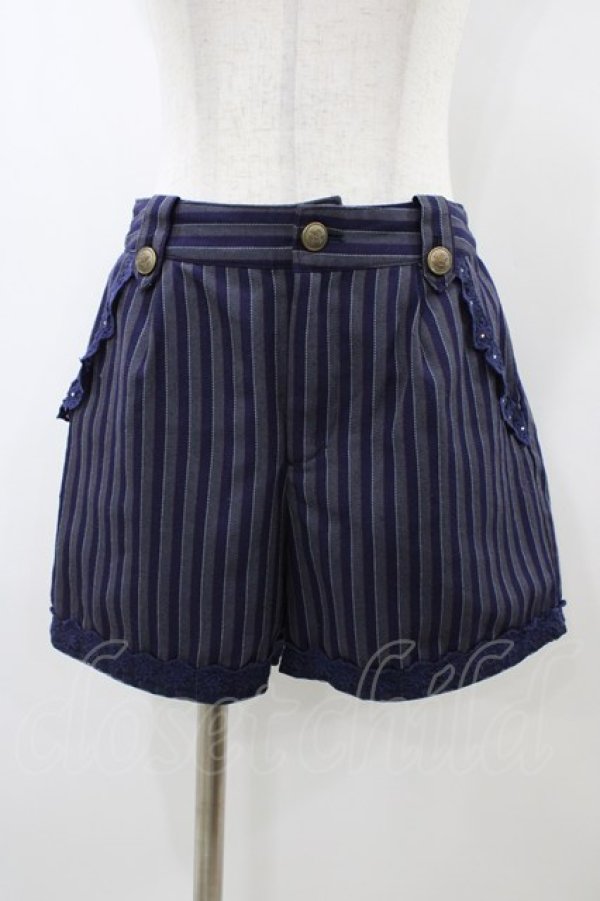 画像1: axes femme / レジメンタルストライプパンツ M ネイビー H-26-01-04-1055-AX-PA-NS-ZH (1)