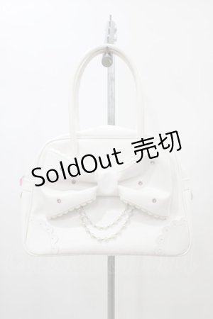 画像: Angelic Pretty / 宝石リボンボストンバッグ  シロ H-26-01-04-1016-AP-BG-NS-ZH