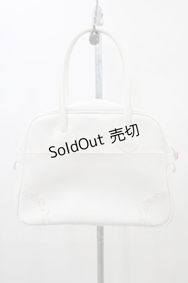 画像2: Angelic Pretty / 宝石リボンボストンバッグ  シロ H-26-01-04-1016-AP-BG-NS-ZH (2)