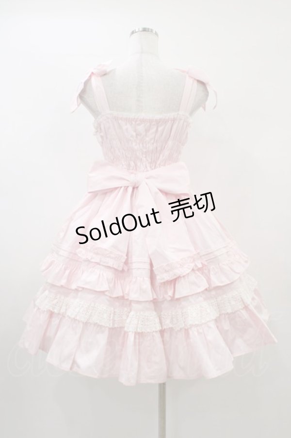 画像2: Angelic Pretty / リボンシャーリングジャンパースカート Free ピンク H-26-01-04-1021-AP-OP-NS-ZH (2)