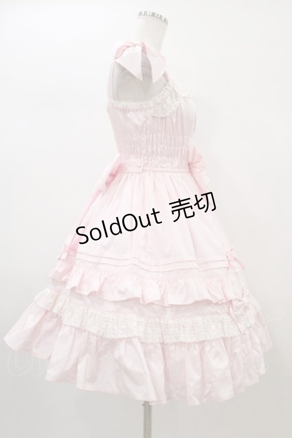 画像3: Angelic Pretty / リボンシャーリングジャンパースカート Free ピンク H-26-01-04-1021-AP-OP-NS-ZH (3)