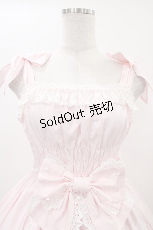 画像4: Angelic Pretty / リボンシャーリングジャンパースカート Free ピンク H-26-01-04-1021-AP-OP-NS-ZH (4)