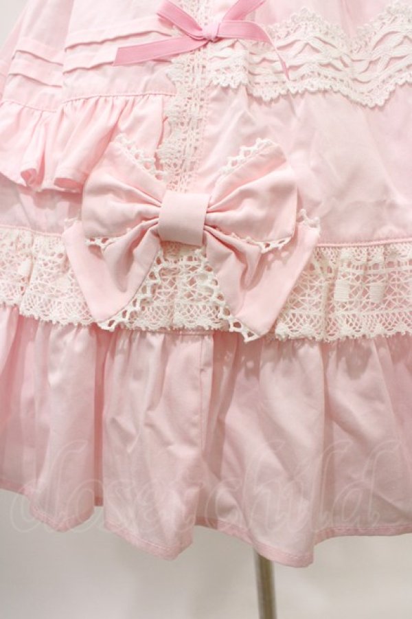 画像5: Angelic Pretty / リボンシャーリングジャンパースカート Free ピンク H-26-01-04-1021-AP-OP-NS-ZH (5)