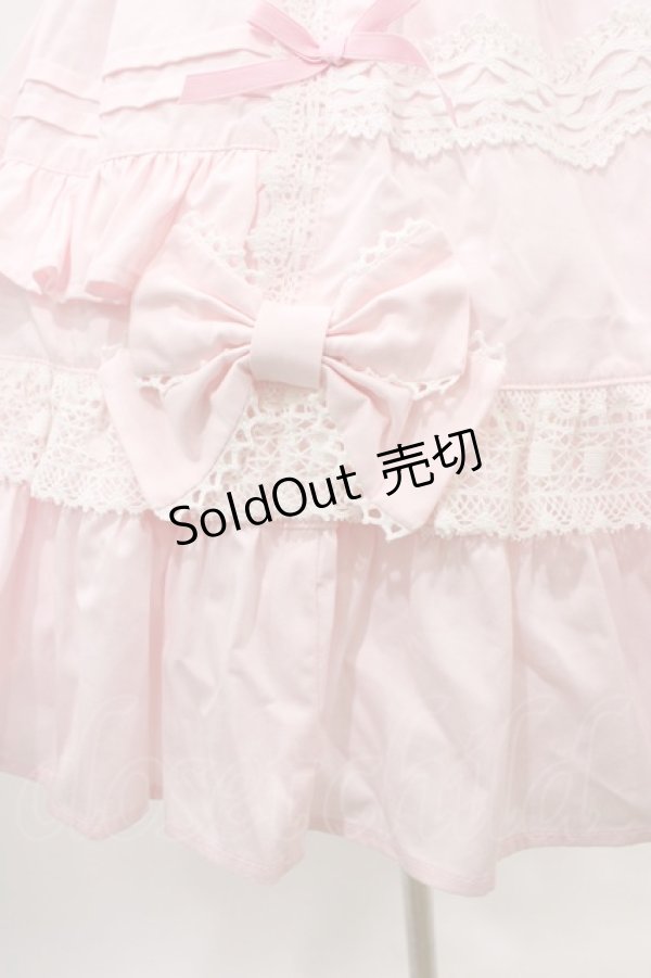 画像5: Angelic Pretty / リボンシャーリングジャンパースカート Free ピンク H-26-01-04-1021-AP-OP-NS-ZH (5)