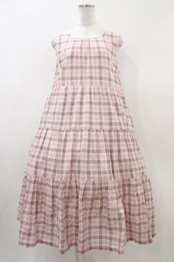 画像1: PINK HOUSE / ノースリーブティアードワンピース Free ピンク H-26-01-04-1022-LO-OP-NS-ZH (1)