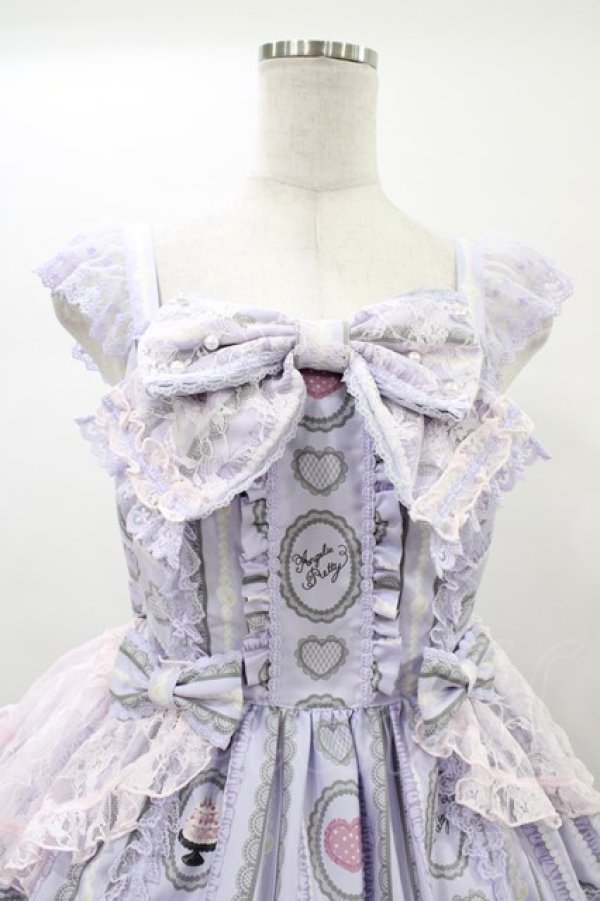 画像4: Angelic Pretty / Princess Puppyティアードジャンパースカート Free ラベンダー H-26-01-04-1024-AP-OP-NS-ZH (4)